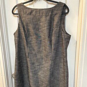 ABG Faux Denim Lightweight Gray Aline Sleeveless Dress-Plus Size 16